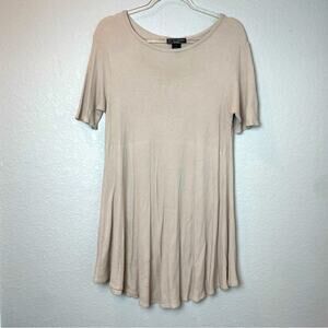 SEE YOU MONDAY Taupe Waffle Knit Tunic Size L
